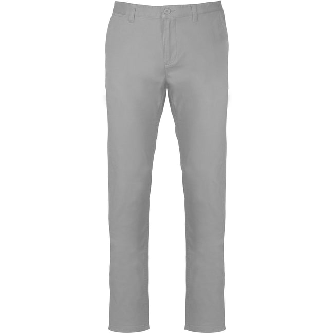 Fine Grey - Front - Kariban Mens Chino Trousers