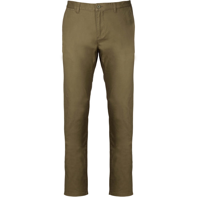 Light Khaki - Front - Kariban Mens Chino Trousers