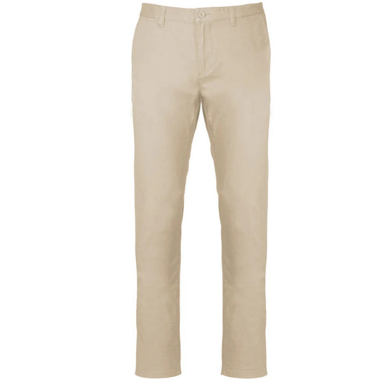 Beige - Front - Kariban Mens Chino Trousers
