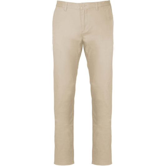 Beige - Front - Kariban Mens Chino Trousers