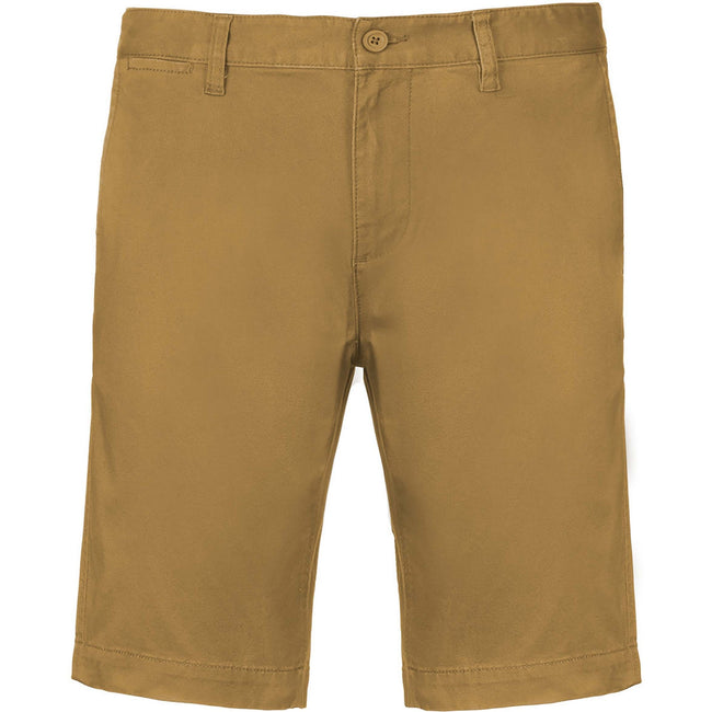 Camel - Front - Kariban Mens Chino Bermuda Shorts