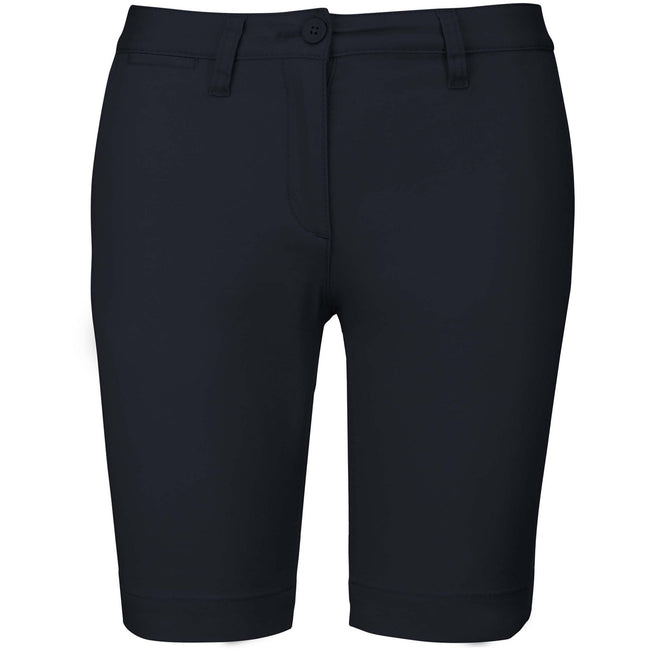 Dark Navy - Front - Kariban Womens-Ladies Chino Bermuda Shorts
