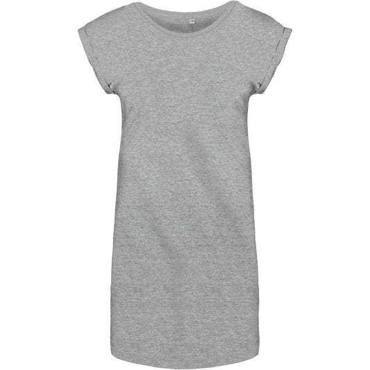 Light Grey - Front - Kariban Womens-Ladies T-Shirt Dress