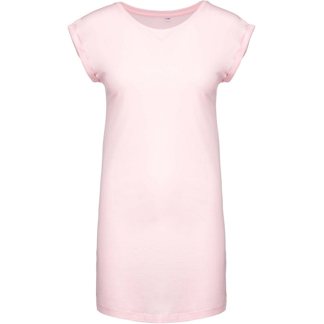 Pale Pink - Front - Kariban Womens-Ladies T-Shirt Dress