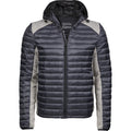 Space Grey-Grey Melange - Front - Tee Jays Mens Crossover Hooded Padded Outdoor Jacket