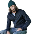 Black - Back - Tee Jays Mens Knitted Outdoor Fleece Jacket