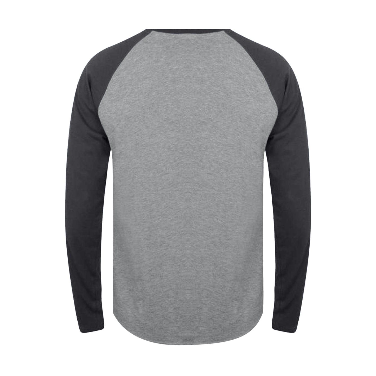 Heather Grey-Navy - Back - Tee Jays Mens Long Sleeve Baseball T-Shirt