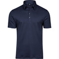 Navy - Front - Tee Jays Mens Pima Cotton Interlock Polo Shirt