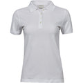 White - Front - Tee Jays Womens-Ladies Heavy Cotton Pique Polo Shirt