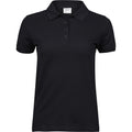 Black - Front - Tee Jays Womens-Ladies Heavy Cotton Pique Polo Shirt