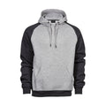 Heather Grey-Dark Grey - Front - Tee Jays Mens Two Tone Raglan Hooded Sweatshirt