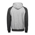 Heather Grey-Dark Grey - Back - Tee Jays Mens Two Tone Raglan Hooded Sweatshirt