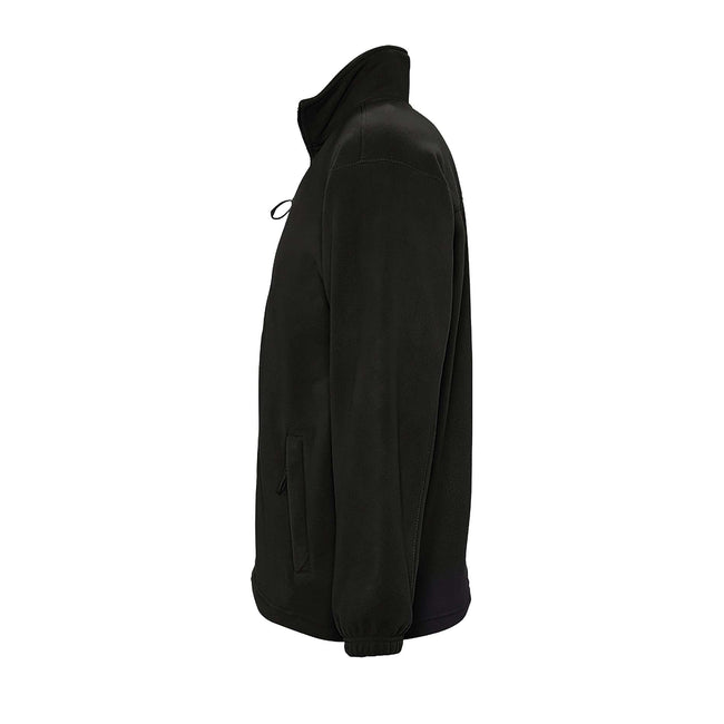 Black - Side - SOLS Mens North Full Zip Outdoor Fleece Jacket