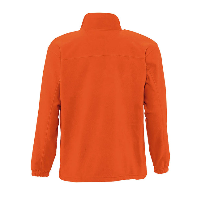 Neon Orange - Back - SOLS Mens North Full Zip Outdoor Fleece Jacket