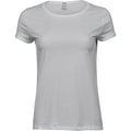 White - Front - Tee Jays Womens-Ladies Roll-Up T-Shirt