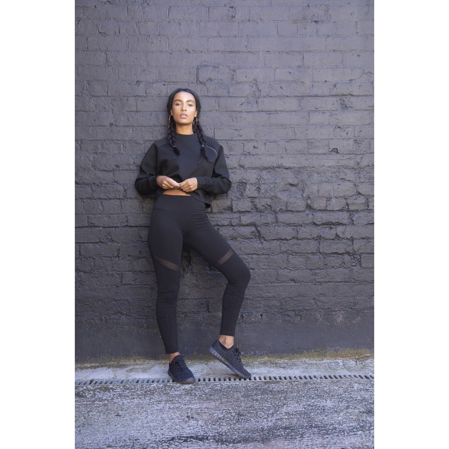 Black - Back - Tombo Womens-Ladies Panelled Leggings