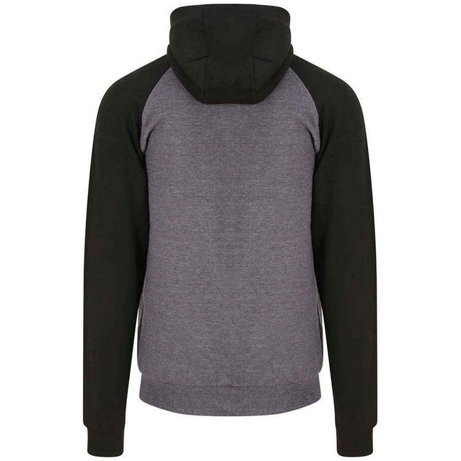 Charcoal-Jet Black - Back - AWDis Just Hoods Mens Baseball Zoodie