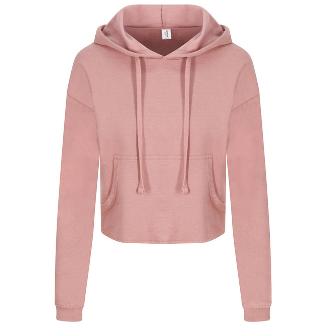 Dusty Pink - Front - AWDis Just Hoods Womens-Ladies Girlie Cropped Hoodie