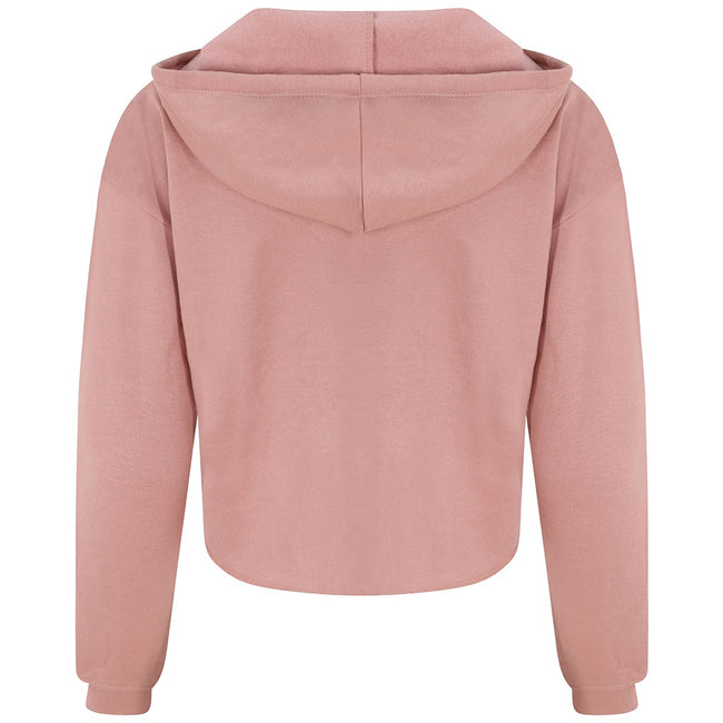 Dusty Pink - Back - AWDis Just Hoods Womens-Ladies Girlie Cropped Hoodie