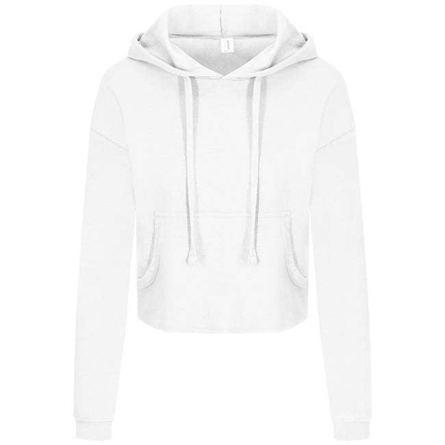 Arctic White - Front - AWDis Just Hoods Womens-Ladies Girlie Cropped Hoodie