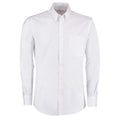 White - Front - Kustom Kit Mens Slim Fit Stretch Long Sleeve Oxford Shirt