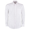 White - Front - Kustom Kit Mens Slim Fit Stretch Long Sleeve Oxford Shirt