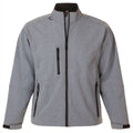 Grey Marl - Front - SOLS Mens Relax Soft Shell Jacket (Breathable, Windproof And Water Resistant)