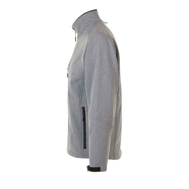 Grey Marl - Side - SOLS Mens Relax Soft Shell Jacket (Breathable, Windproof And Water Resistant)