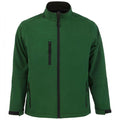 Bottle Green - Front - SOLS Mens Relax Soft Shell Jacket (Breathable, Windproof And Water Resistant)