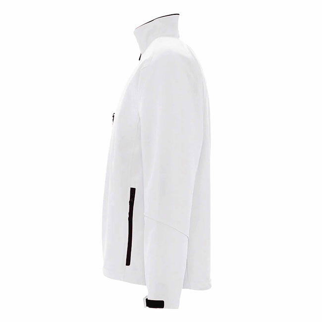 White - Side - SOLS Mens Relax Soft Shell Jacket (Breathable, Windproof And Water Resistant)