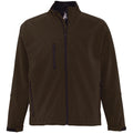 Dark Chocolate - Front - SOLS Mens Relax Soft Shell Jacket (Breathable, Windproof And Water Resistant)