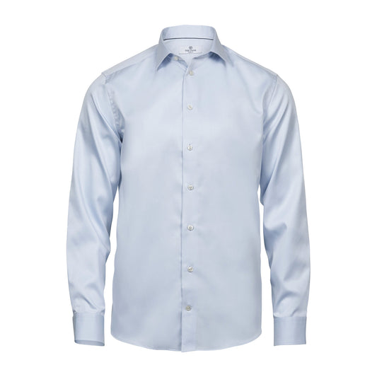 Light Blue - Front - Tee Jays Mens Luxury Comfort Fit Long Sleeve Oxford Shirt