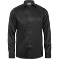 Black - Front - Tee Jays Mens Luxury Comfort Fit Long Sleeve Oxford Shirt