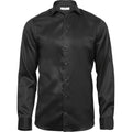 Black - Front - Tee Jays Mens Luxury Slim Fit Long Sleeve Oxford Shirt