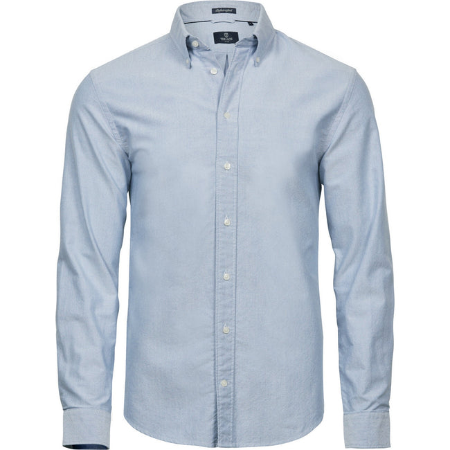 Light Blue - Front - Tee Jays Mens Perfect Long Sleeve Oxford Shirt