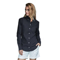 Black - Back - Tee Jays Womens-Ladies Perfect Long Sleeve Oxford Shirt