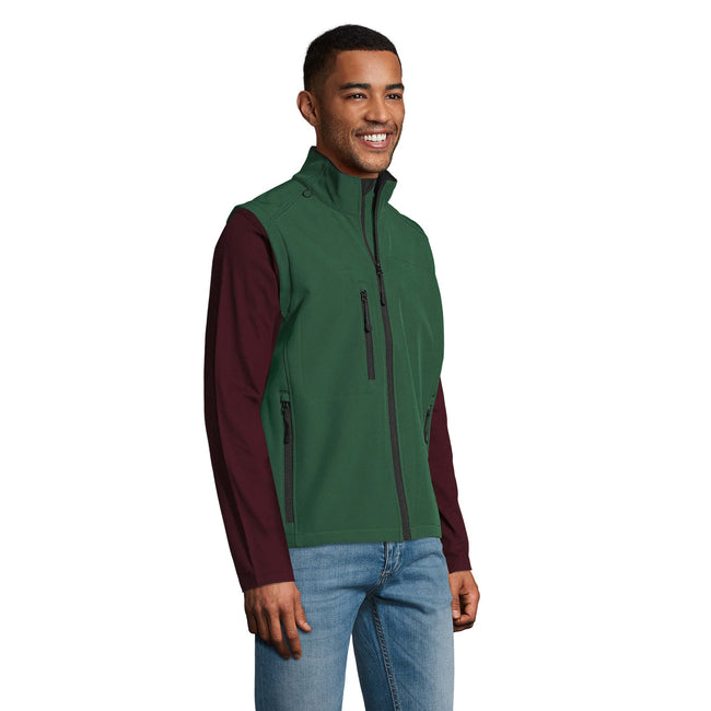 Bottle Green - Pack Shot - SOLS Mens Rallye Soft Shell Bodywarmer Jacket