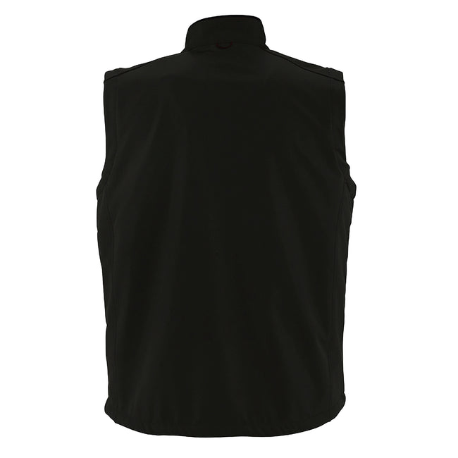 Black - Back - SOLS Mens Rallye Soft Shell Bodywarmer Jacket