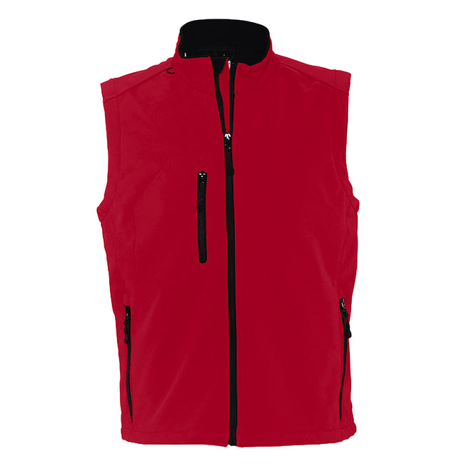 Red - Back - SOLS Mens Rallye Soft Shell Bodywarmer Jacket
