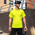 Flo Yellow - Back - Spiro Unisex Adults Impact Performance Aircool Polo Shirt