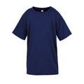Navy - Front - Spiro Chidlrens-Kids Impact Performance Aircool T-Shirt