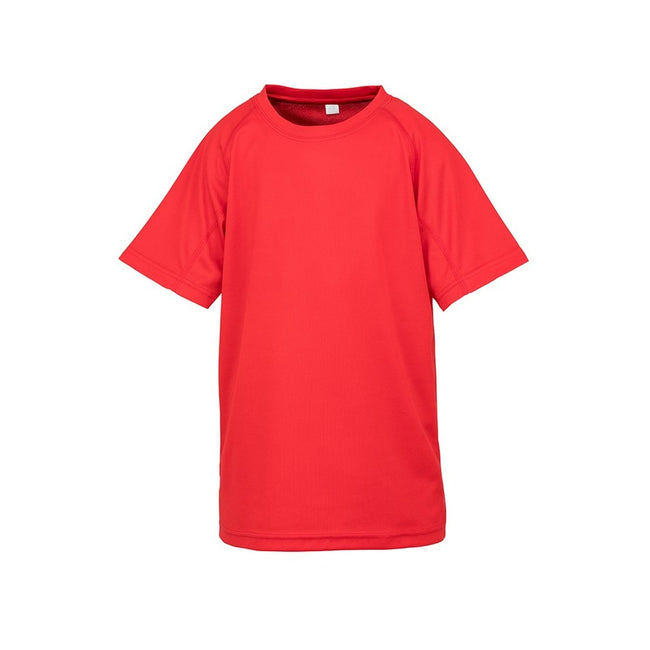 Red - Front - Spiro Chidlrens-Kids Impact Performance Aircool T-Shirt