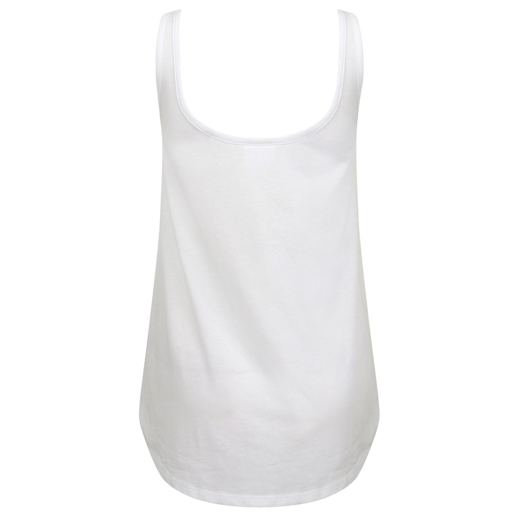 White - Back - Skinni Fit Womens-Ladies Slounge Vest