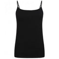 Black - Back - Skinni Fit Womens-Ladies Feel Good Spaghetti Vest