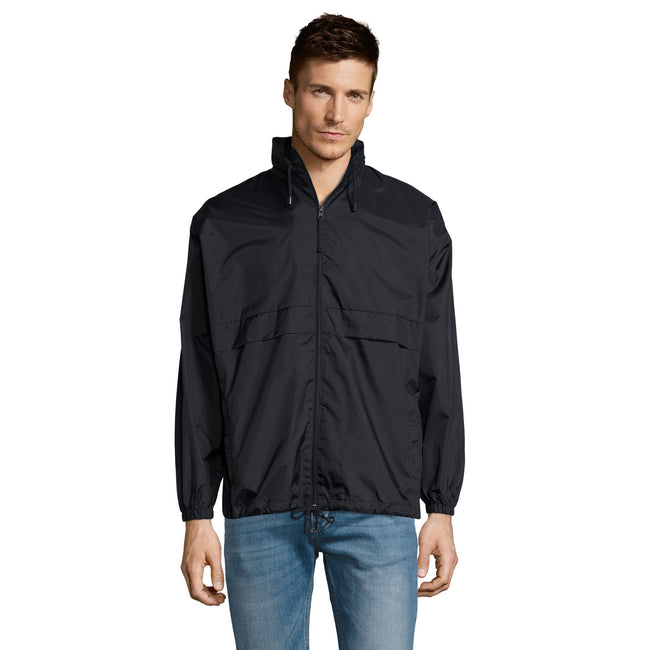 Navy - Back - SOLS Unisex Surf Windbreaker Lightweight Jacket