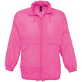 Neon Pink - Front - SOLS Unisex Surf Windbreaker Lightweight Jacket