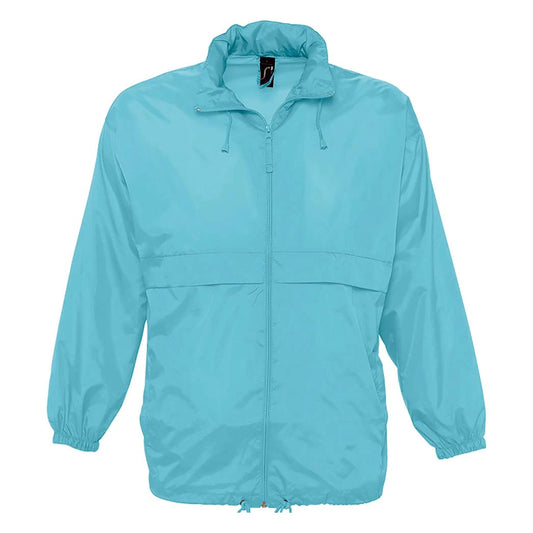 Blue Atoll - Front - SOLS Unisex Surf Windbreaker Lightweight Jacket