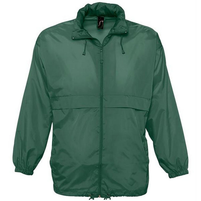 Forest Green - Front - SOLS Unisex Surf Windbreaker Lightweight Jacket
