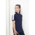 Navy-White - Back - Finden & Hales Childrens-Kids Contrast Panel Pique Polo Shirt