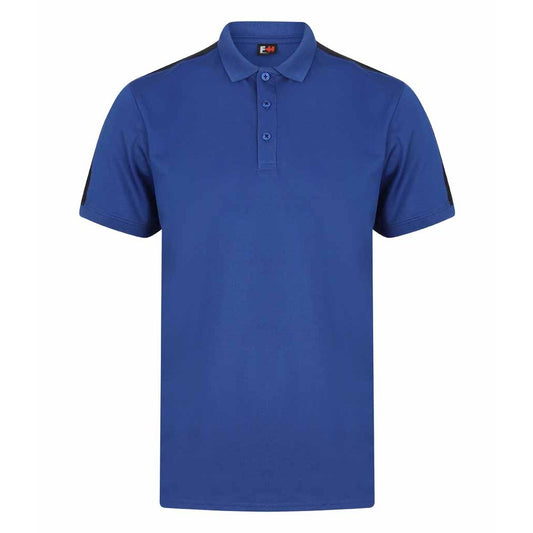Royal Blue-Navy - Front - Finden & Hales Adults Unisex Contrast Panel Pique Polo Shirt